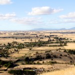 A l'horizon, au nord, le parc national des Grampians