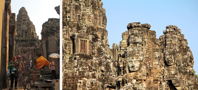 Visages énigmatiques du Bayon