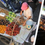 Etal de fruits et dégustation d'un milk shake au durian