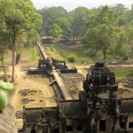 Ginette heureuse d'être arrivée aux temples d'Angkor !