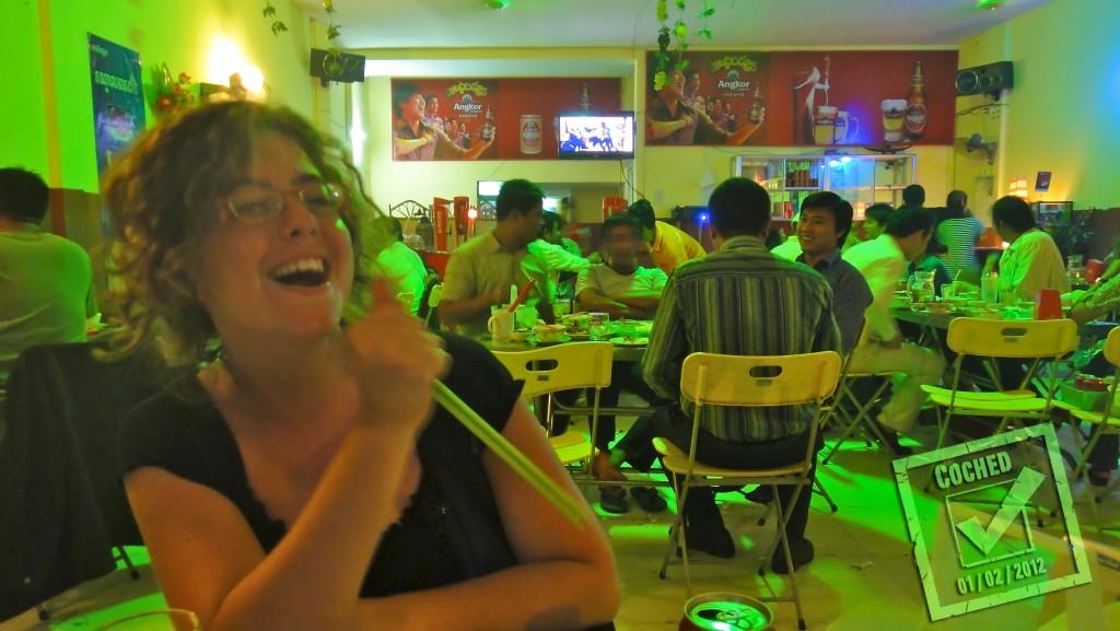 Karaoké dans un restaurant khmer