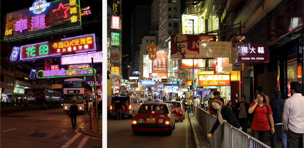 Nathan Road à Kowloon de nuit