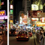 Nathan Road à Kowloon de nuit