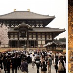 Temple du Daibutsu-Den (l'un des plus grand temple en bois du monde hébergeant un bouddha en bronze de 16 mètres de haut) à Nara