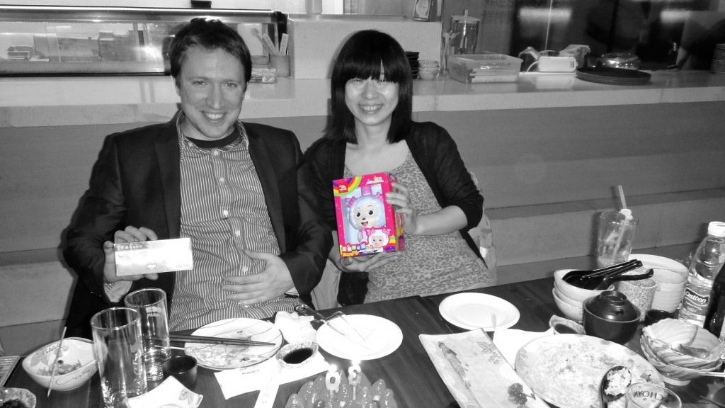 Au restaurant avec Sophie et Florent nos amis et hôtes à Shanghai