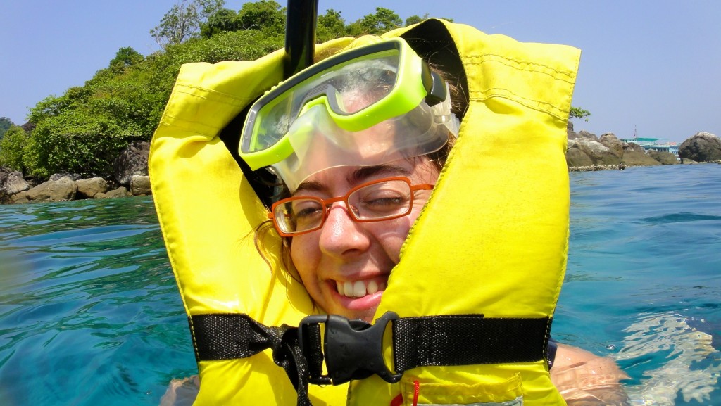 Première sortie snorkeling, petit problème technique !