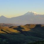 Coucher de soleil sur les hauteurs de Yerevan