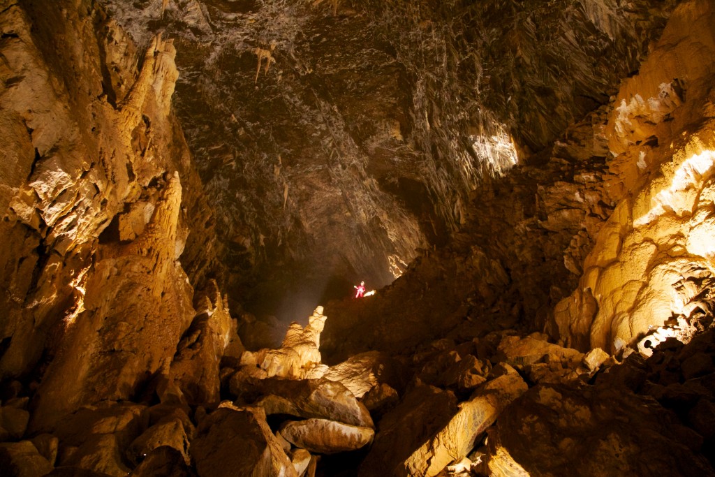 La cathédrale, l'une des plus impressionnante salle des grottes de Vallorbe