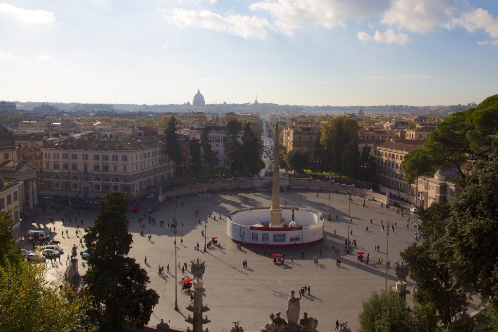 Piazza del Popolo en travaux