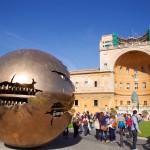 Sphere Within Sphere by Pomodoro in the Cortile della Pigna, Vatican, Rome