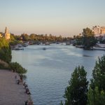 Coucher du soleil au dessus du guadalquivir