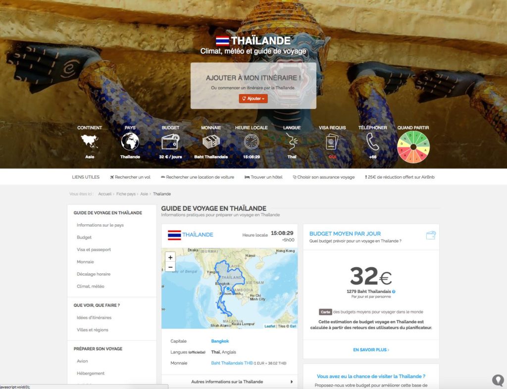 Fiche pays : Préparer son voyage en Thaïlande