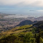 Depuis le château d'Erice, Trapani et les îles Egade