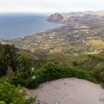 Vue sur la pointe nord-ouest de la Sicile depuis le château d'Erice