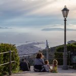 Vue sur les îles Egade depuis le jardin Giardino del Balio à Erice