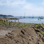 Plage des Sabias avec vue sur le Vieux Château de l'île d'Yeu