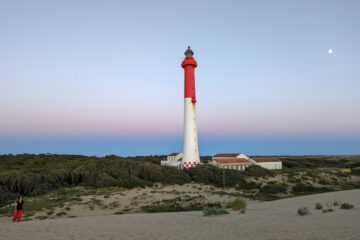 Coucher de soleil au phare de la Coubre sur la Vélodyssée