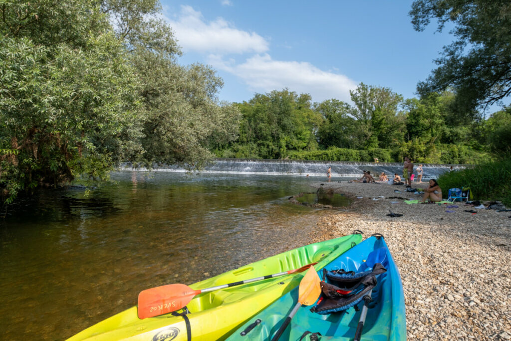 Baignade et canoë sur le Doubs à Ranchot