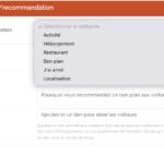Ajout d'une recommandation sur une étape