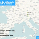 Carte de la véloroute Munich-Venise